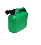 Plastic Unleaded Petrol Can & Spout Green 5 Litre