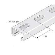 41x21mm Unistrut Shallow Slotted Channel - 3m - PG
