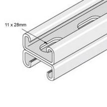 41x21mm Unistrut B2B Shallow Slotted Channel - 3m - PG
