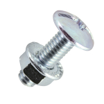 M6x12mm BZP Zip Tray Roofing Bolts - with Hex Flange Nut