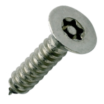 10x1" CSK S/S A2 6 Lobe Pin 2W S/Tapping Security Screws