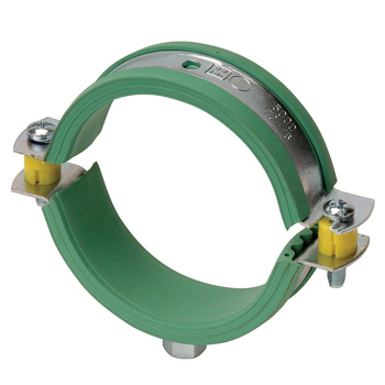 38-43mm Plastic Pipe Clamps Insulated Green Rubber Lining