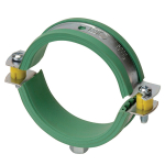 110-114mm Plastic Pipe Clamps Insulated Green Rubber Lining