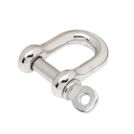 6mm 25x13mm D Shackle Stainless Steel 316 PK2