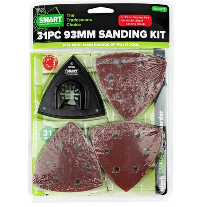 Multi-Tool Sanding AccessoriesSmart Triangular Sanding Kit 93mm - 31pc ...
