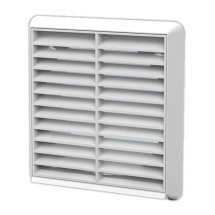White Louvred Grille Outlet For 100mm Round Plastic Duct