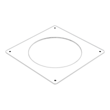 White Flat Square Wall Plate For 100mm Round Plastic Duct