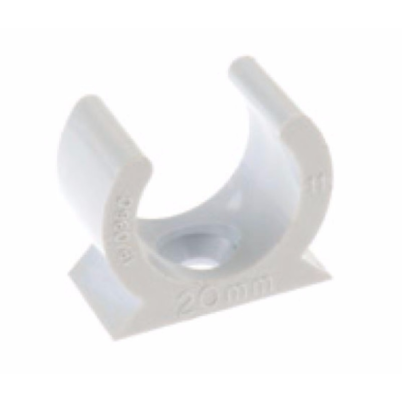 White Spring Clips White PVC Plastic Conduit 25mm White Spring Clip Saddles PVC Plastic ...