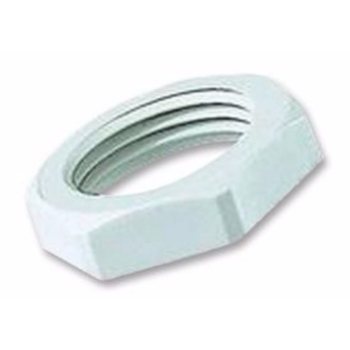 M20 White Plastic Locknut to suit Cable Stuffing Glands