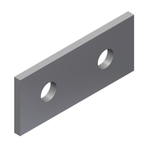 2 Hole Flat Channel Plate S/S 40x80mm