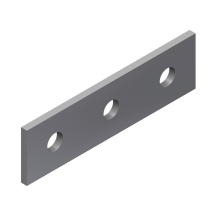 3 Hole Flat Channel Plate S/S 141x40mm