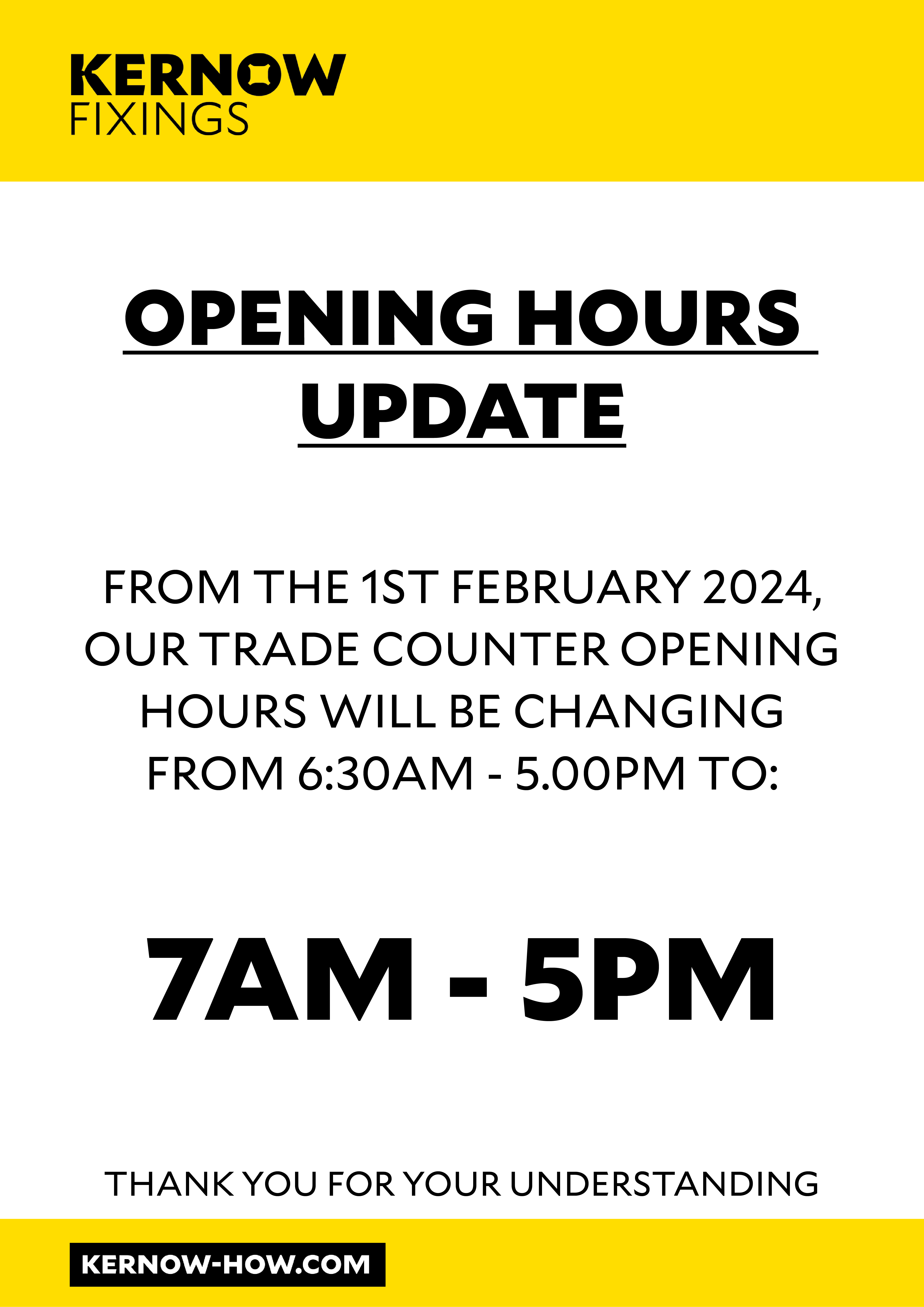 Trade Counter Opening Hours