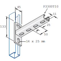 P2633T Cantilever Arm - Single Shallow Slotted Channel