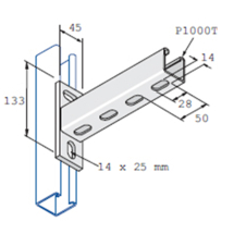 P2663T Cantilever Arm - Single Deep Slotted Channel