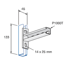 P2668T 90 Deg Cantilever Arm Single Deep Slotted Channel