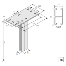 HBH - Vertical Support With Channel P1001T