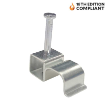 Metal Nail-In Flat Twin & Earth Cable Clips 18th Edition Compliant