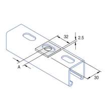 Unistrut Square Plate Internal Washer 32x32x2.5mm - M6 - SS
