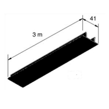 Unistrut PVC Snap In Cover Strip - Black - 3m