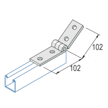 Unistrut 4 Hole Adjustable Angle Bracket 102x102mm - ZP