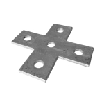 5 Hole Flat Channel CrossPlate HDG 139x139mm