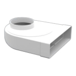 204x60mm to 125mm Round Elbow Plastic Duct - Rotating Spigot