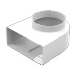220x90mm to 125mm Round Elbow Plastic Duct - Fixed Spigot