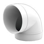 100mm Round Pipe 90deg Bend Plastic Duct Elbow Connector