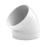 150mm Round Pipe 45deg Bend Plastic Duct Elbow Connector