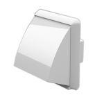 White Cowl Non-Return Outlet For 150mm Round Plastic Duct