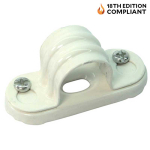 20mm White PVC Coated Metal Spacer Bar Saddle Clips