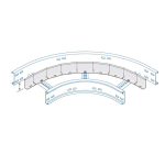 70mm Curved Divider 1.5M Unistrut Cable Ladder HDG