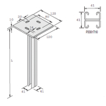 Unistrut Vertical Support B2B Shallow Slotted 525mm - HDG