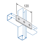 Unistrut 3 Hole Flat Channel Plate - 120mm - HDG