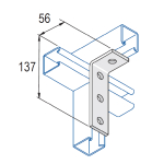 Unistrut 4 Hole 90° Channel Bracket 137x56mm - HDG