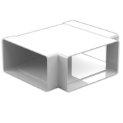 100x54mm Horizontal Tee Piece Plastic Duct Equal Flat Tee