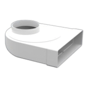 204x60mm to 100mm Round Elbow Plastic Duct - Rotating Spigot
