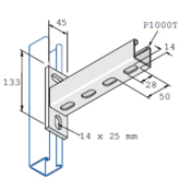 Unistrut Cantilever Arm Single Deep Slotted 300mm - HDG