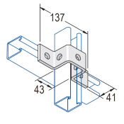 Unistrut 5 Hole 41mm Y Bracket 137x43x41mm - HDG