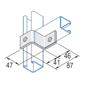 Unistrut 2 Hole Channel Z Bracket 87x47mm - HDG