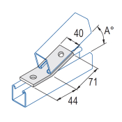Unistrut 2 Hole 30° Obtuse Angle Bracket 40x44x71mm - HDG