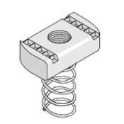 Unistrut M12 Channel Nut Long Spring - ZP