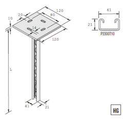 HBL - Vertical Support With Channel P3300T10