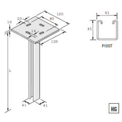HBM - Vertical Support With Channel P1000T