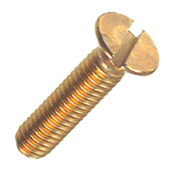 Countersunk Slotted Machine Screw - Brass