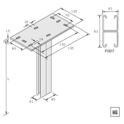 HBH - Vertical Support With Channel P1001T