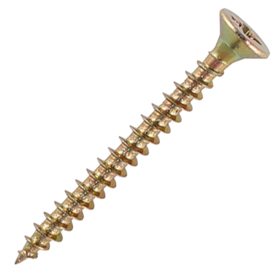 4.0x50mm CSK ZYP Yellow Solo Woodscrews