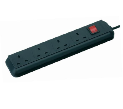 240v 4 Gang Socket extension Lead - 2 Metre Cable MSTBFG210