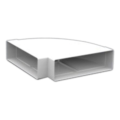 204x60mm 90deg Horizontal Bend Plastic Duct Flat Bend