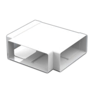 220x90mm Horizontal Tee Piece Plastic Duct Equal Flat Tee